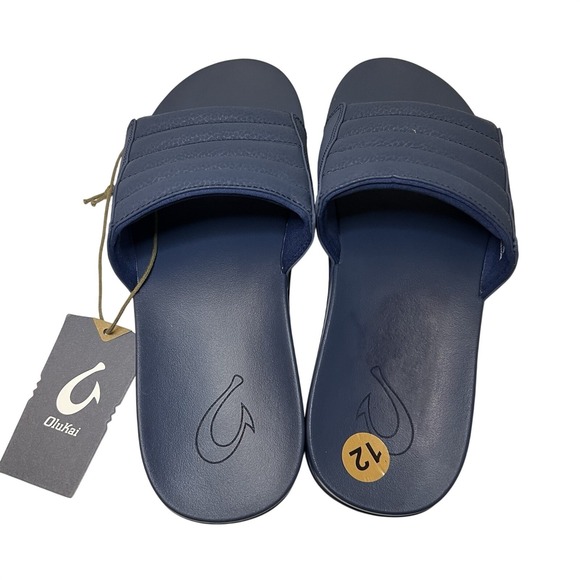 OluKai‎ Olu-Men's Slide Sandal Moonlit Ocean Blue Water Friendly Comfort 12 NWT - Picture 5 of 7